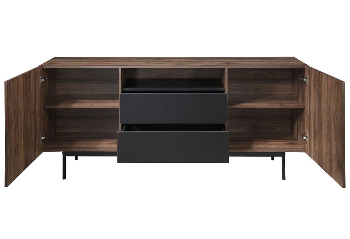 Απεικονίζεται o μπουφές ανοιχτός.